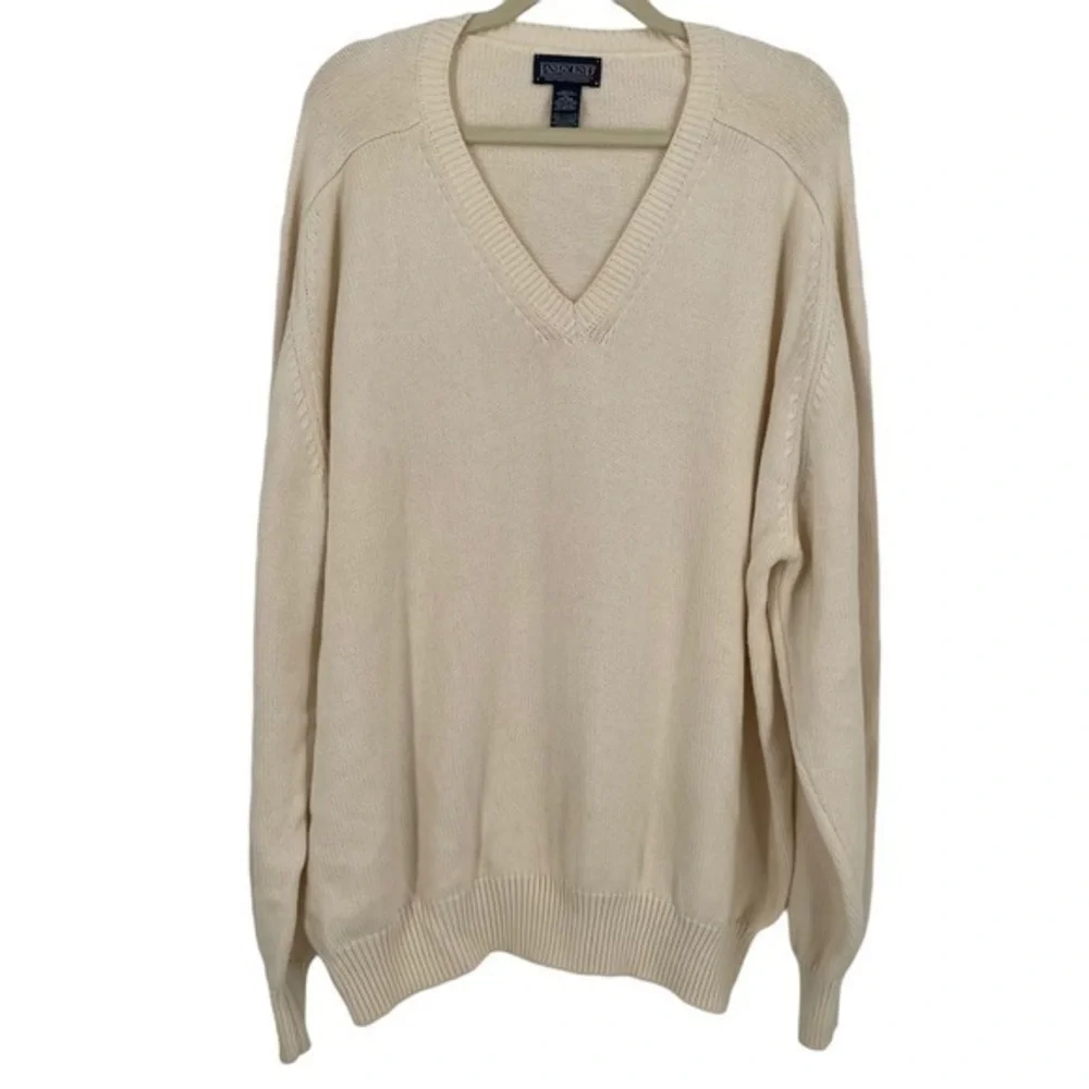 Lands End v-neck drifter sweater XL